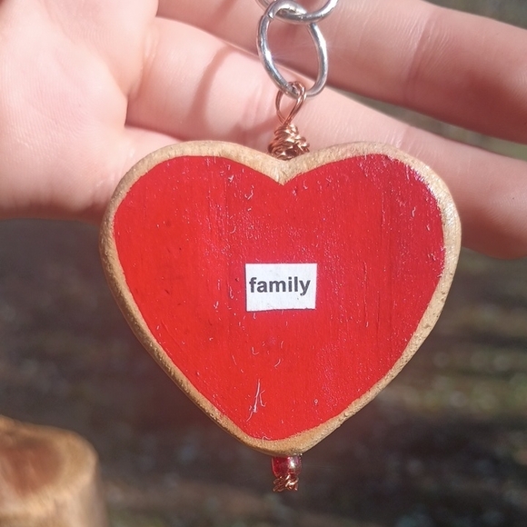 Wooden Heart Keychain - Picture 3 of 6